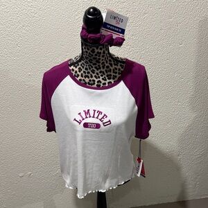 Limited Too Kids Magenta and White Short Sleeve Tee